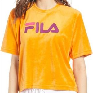 FILA Florita Velour Logo Tee Nordstrom XL
